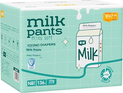 Подгузники Yiying Milk NB, 136 шт