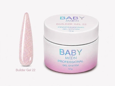 Гель для наращивания с блестками BABY Moon Glitter Builder Gel №22, 15 мл