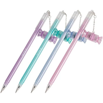 Ручка кулькова з печатками синя Kite K22-394