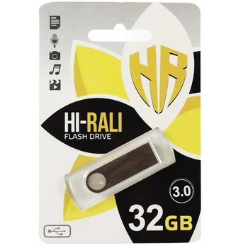 Флеш накопичувач USB 32Gb Hi-Rali Shuttle, Silver, USB 3.0 (HI-32GB3SHSL)