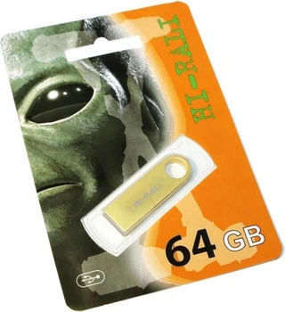 Флеш накопичувач USB 64Gb Hi-Rali Shuttle, Gold, USB 2.0 (HI-64GBSHGD)