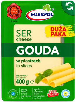 Сир нарізка Mlekpol Гауда 400 г