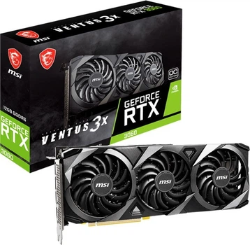 Відеокарта GeForce RTX 3060 12GB MSI Ventus 3X OC (RTX 3060 VENTUS 3X 12G OC LHR) Б/В