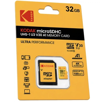 Карта пам'яті micro SD Kodak 32Gb U3 A1 class 10 + SD адаптер