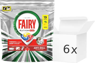 Набір Капсули для посудомийних машин Fairy Platinum Plus Лимон 6 x 19 шт (ZES8700216236317)