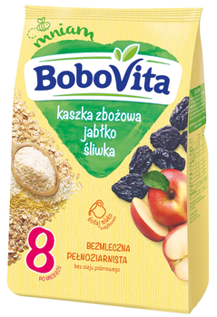 Каша дитяча Bobovita безмолочна мультизернова "Яблуко-чорнослив" від 8 місяців, 270г