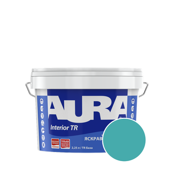 Краска интерьерная Aura Interior TR NCS 2050-B40G (приглушённый бирюзовый) матовая 2,25 л (2,72 кг)