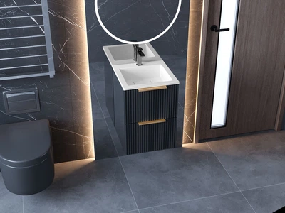Тумба подвесная Status Aqua 40 Антрацит, с умывальником Aria Low 40