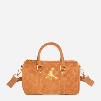 Сумка кросс-боди через плечо женская маленькая Jordan Suede Monogram Mini Duffel (3L) MA9209-X6X Светло-коричневая (198466778349)