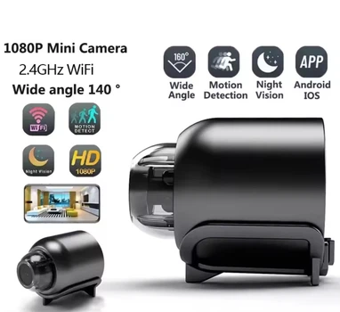 Мини Wi-Fi камера видеонаблюдения 1080P Full HD Черная