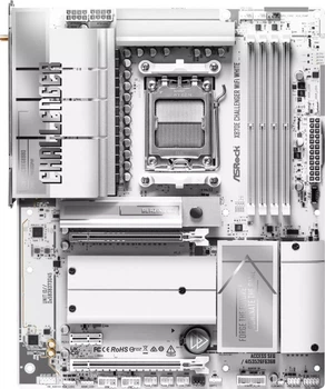 Материнська плата ASRock X870E CHALLENGER WIFI White (sAM5, AMD X870, PCI-Ex16)