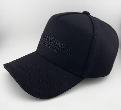 Чоловіча Зимова Кепка Тракер ARMANI EXCHANGE на Флісі з Вухами (Котон), Чорна розмір L/XL (60-61 см)