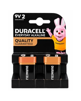 Батарейки лужні Duracell Everyday Alkaline 9V Крона (6LR61 / MN1604) 9 В, 2 шт. в упаковці (5000394181472)