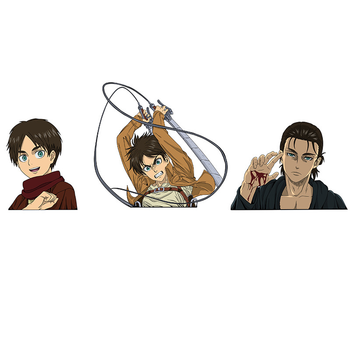 Голографическая наклейка Атака Титанов Эрен Йегер Attack on Titan Eren Yeager 6 х 6 см(MS_8C48C05B03B0)