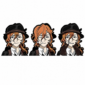 Голографическая наклейка Великий из бродячих псов Чуя Bungou Stray Dogs Chuuya 7,8 х 6 см(MS_AC9B87709BC8)