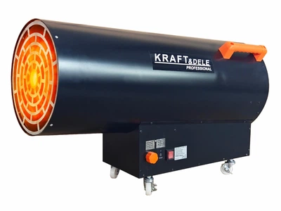 Мощная газовая тепловая пушка 100 кВт Kraft&Dele с термостатом и потоком воздуха 1000 м³/ч для состава, производства и строительных объектов