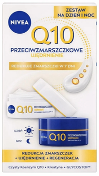 Zestaw do pielęgnacji twarzy Nivea Q10 Krem na dzień przeciwzmarszczkowy SPF15 50 ml + Krem na noc ujędrniający 50 ml (5900017104591)
