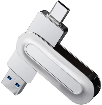 Флеш-память USB Zs100 512GB USB 3.2 Gen2 + Type-C Silver