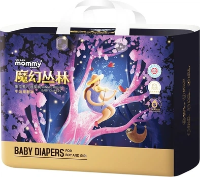 Подгузники Susan Mommy Волшебные джунгли S (до 5 кг), 96 шт (2 x 48)