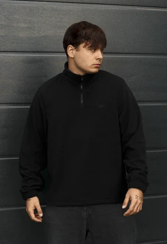 Мужская олимпийка Стаф черная на флисе с логотипом Staff kt logo black fleece M (408669)