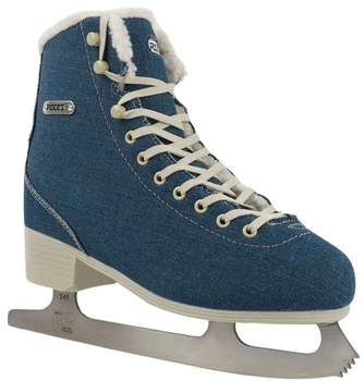 Łyżwy figurowe damskie Roces Jeans Eco-Fu niebieskie Jeansowe z futerkiem (450748 001)
