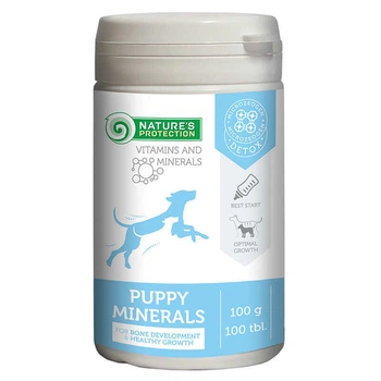 Nature's Protection Puppy minerals - Минеральная добавка для развития костей и здорового роста для щенков 100 г (4779051632923)