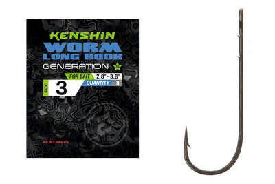 Крючки Azura Kenshin Worm Hook Long PTFE №3 (8шт/уп) (6118011003)
