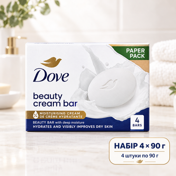 Набір зволожувального крем-мила DOVE Beauty cream bar 4 шт × 90 гр