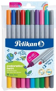 Flamastry Pelikan Colorella Twin dwustronne 20 kolorów 10 szt (949511) (4012700949516)