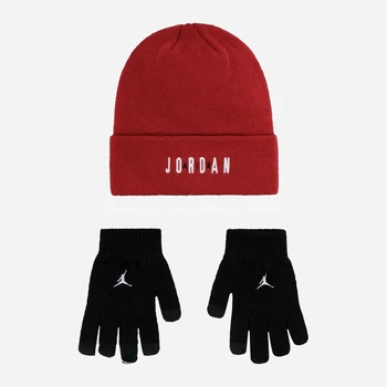 Детский демисезонный комплект (шапка + перчатки) для мальчика Nike 447130659 50-56 Черный/Красный (1159863090)