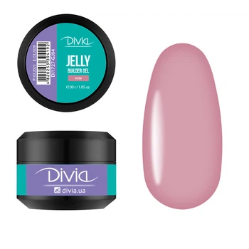 Гель для наращивания ногтей Divia "Jelly Builder Gel" - Di1727 (30 г) GJ04 - Rose (нежно-розовый)