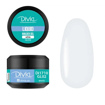 Гель для наращивания Divia "Liquid Builder Gel" - Di1710 (5 г) GL02 - White (белый)