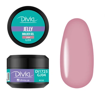 Гель для наращивания ногтей Divia "Jelly Builder Gel" - Di1725 (5 г) GJ04 - Rose (нежно-розовый)