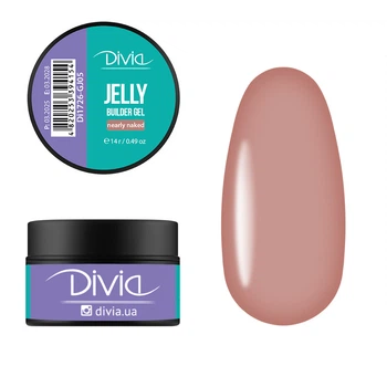 Гель для наращивания ногтей Divia "Jelly Builder Gel" - Di1726 (14 г) GJ05 - Nearly Naked (нюдовый)