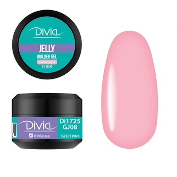 Гель для наращивания ногтей Divia "Jelly Builder Gel" - Di1725 (5 г) GJ08 - Sweet Pink (розовый)