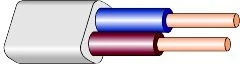 Силовий кабель Lietkabelis BVV-P 2X1.0 25 м Білий (4779016540591)