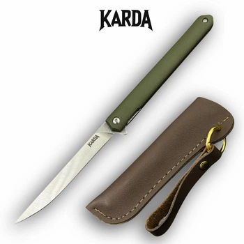 Ніж складний KARDA SPARK J097 army green handle drop blade