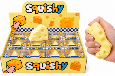Іграшка-антистрес Сквіш «Вазеліновий Сир» Squeeze Cheese, 6 см — Трендова іграшка для рук