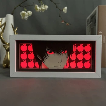 Многослойный Ночник лампа аниме Тетрадь Смерти светильник Эл Лоулайт Death Note RGB (ZDD-137)