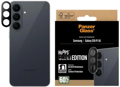 Szkło hartowane na aparat do smartfona Samsung Galaxy S26 FE 5G PanzerGlass Hoops Lens Protector Transparent (PG73301)