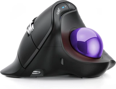 Беспроводная мышь с трекболом Nulea M514 Ergonomic 65° (управление большим пальцем) 4 lvl DPI, Bluetooth/2.4G, 3 устройства