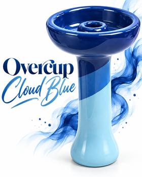 Чаша для кальяну Overcup Cloud Blue, фанел, під калауд, на ущільнювачі, глиняна, блакитна