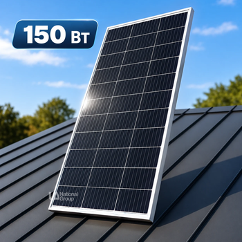Солнечная панель монокристаллическая портативная 150Вт Solar Panel, мобильная солнечная батарея с ламинированным стеклом для дома, дачи, кемпинга, авто, автономного электроснабжения и зарядки аккумуляторов, HI-150W