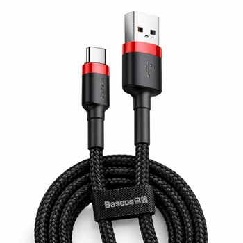 Кабель Baseus Cafule USB-A to Type-C 3A 1 м, Red/Black