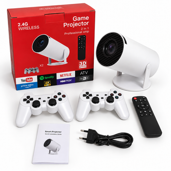 Ігровий проєктор Game Projector 2 in 1 з 2 бездротовими геймпадами та пультом