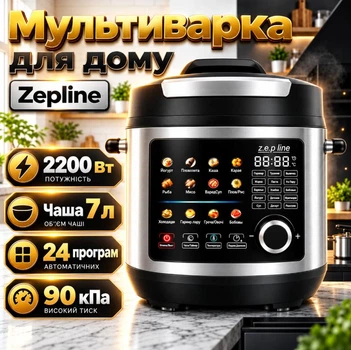 Мультиварка Zepline ZP-00370 мощная 2200 Вт 24 программы Чаша 7л