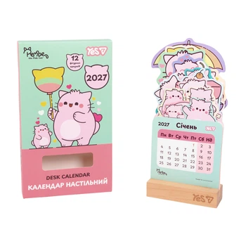 Календарь настольный формовой на подставке 2027 YES Pembe the Cat 270284 12.5х23.6 см 5289997