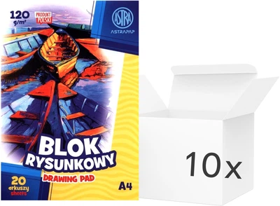 Zestaw do rysowania Astra Blok rysunkowy A4 20 kartek 10 szt (5901137133201)