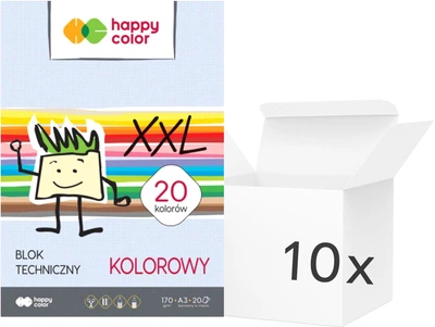 Zestaw bloków technicznych Happy Color A3 20 arkuszy Kolorowy 10 szt (5905130052330)