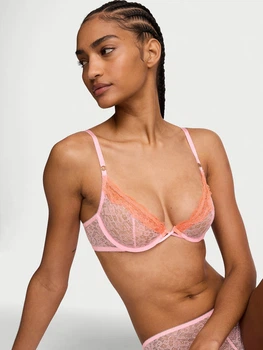 Бюстгальтер без косточек кружевной Victoria's Secret 889546825 36C Розовый (1163089970)